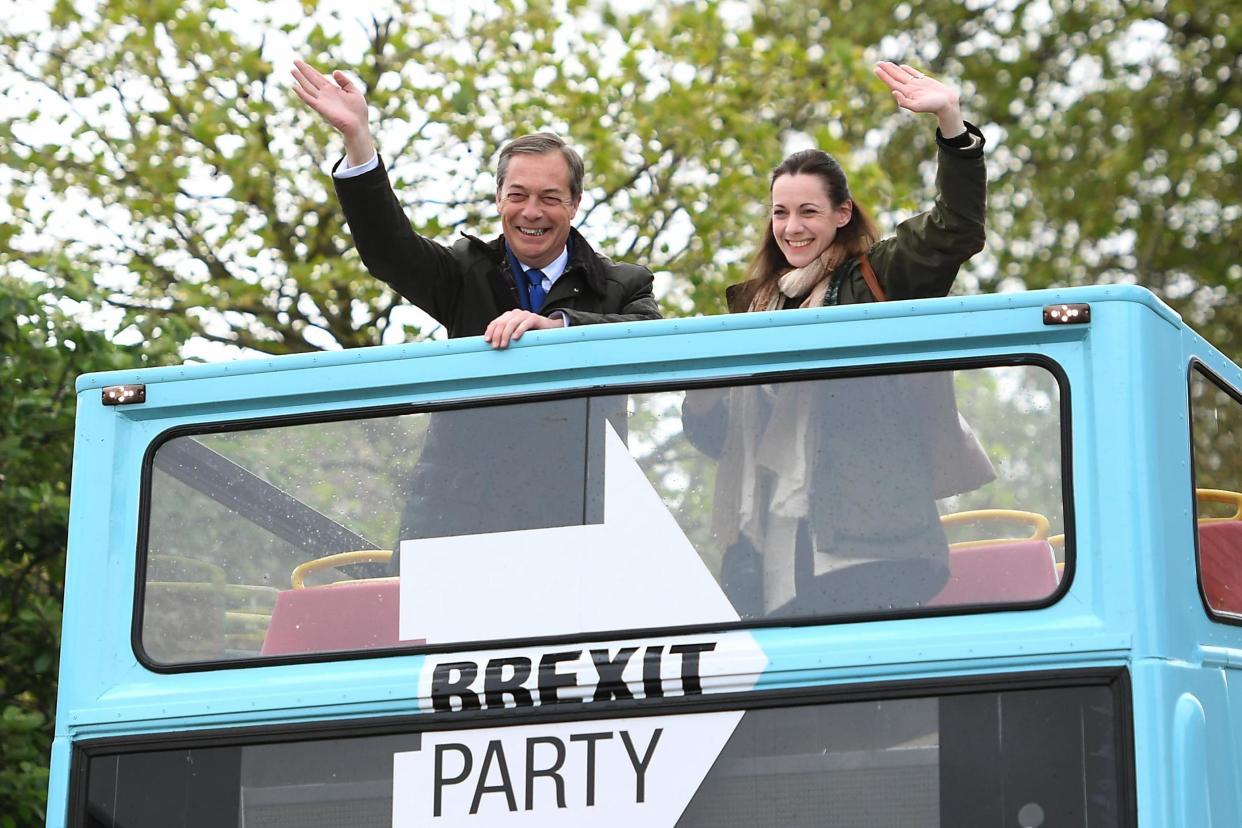 Brexit Party leader Nigel Farage and Annunziata Rees-Mogg: PA Archive/PA Images