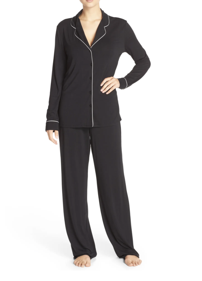 Nordstrom Lingerie Moonlight Pajamas in Black (Photo via Nordstrom)