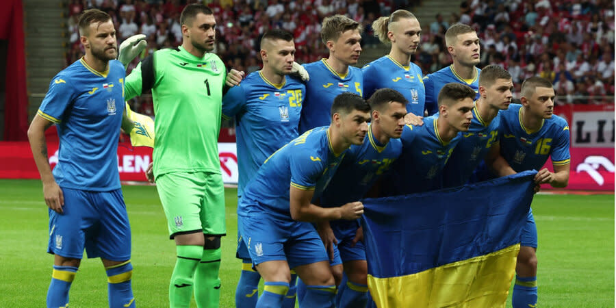 Ukraine's national team before the match with Poland on June 7