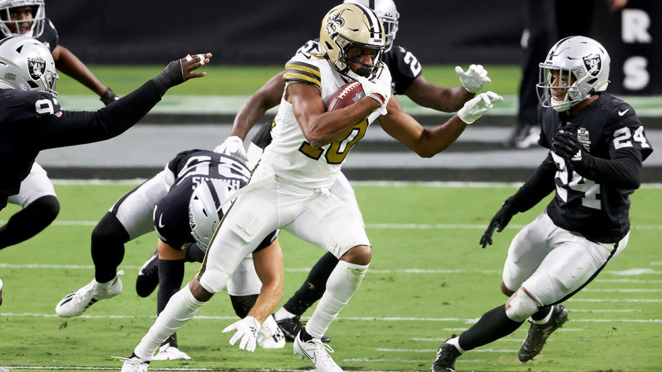 Tre'Quan Smith, pictured here in action against Johnathan Abram in the NFL.