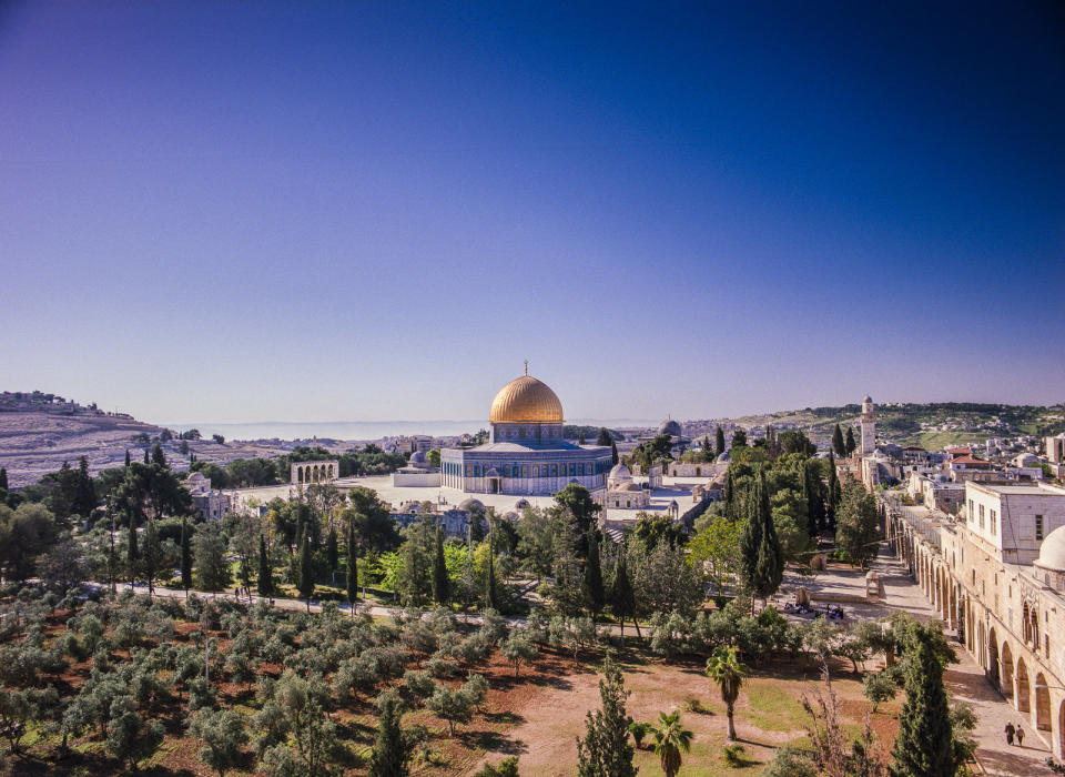 Al-Masjid al-Aqsa, meaning "The Furthest Mosque" is one of the three most important sites in Sunni Islam. At its centre is the Dome of the Rock. The entire area takes up one sixth of the walled city of Jerusalem.