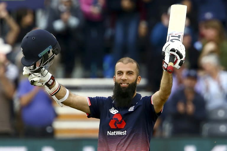 England's Moeen Ali sprinted to his hundred off 53 balls, with nearly half of his runs coming via eight sixes