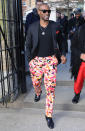 <b>London Fashion Week AW13 FROW</b><br><br>Tyson Beckford sports a bizarre pair of trousers for LFW.<br><br>© Getty