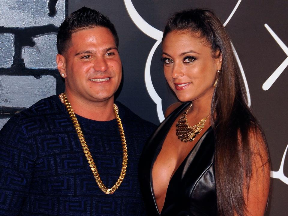 Ronald 'Ronnie' Ortiz-Magro, Jr. and Sammi 'Sweetheart' Giancola attend the 2013 MTV Video Music Awards at the Barclays Center on August 25, 2013