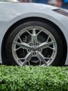 <p>This is the "trident spoke" wheel design, which is available in three finishes. Every C8 has <a href="https://www.caranddriver.com/news/a28414993/2020-chevrolet-corvette-mid-engine-all-season-tires/" rel="nofollow noopener" target="_blank" data-ylk="slk:a staggered wheel setup;elm:context_link;itc:0;sec:content-canvas" class="link ">a staggered wheel setup</a>, with 19-inchers at the front and 20s in the rear.</p>