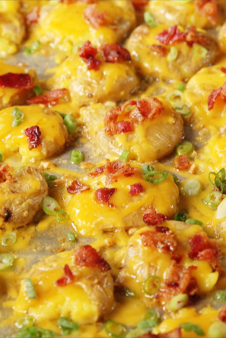 <p>Let's get smashed.</p><p>Get the recipe from <a href="https://www.delish.com/cooking/recipe-ideas/recipes/a50105/loaded-smashed-potatoes-recipe/" rel="nofollow noopener" target="_blank" data-ylk="slk:Delish;elm:context_link;itc:0;sec:content-canvas" class="link ">Delish</a>.</p>