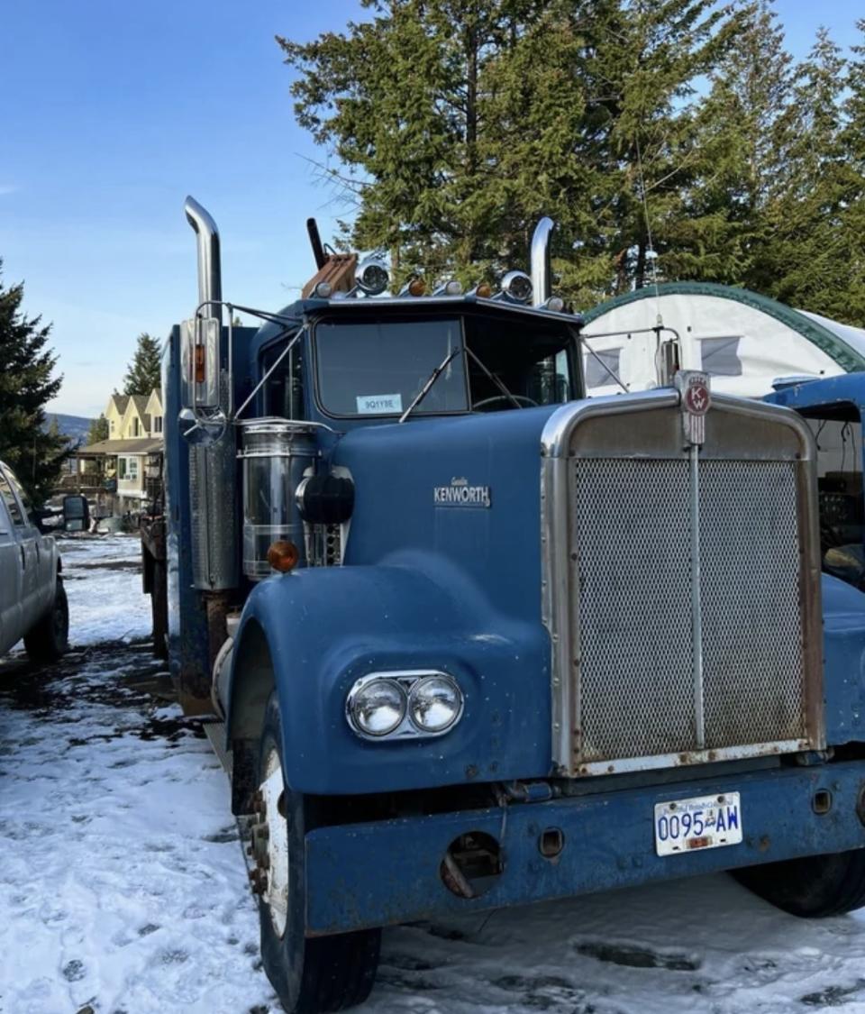 closeup of a large delivery truck