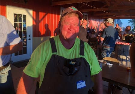 Illinois farmer Rock Katschnig attends a "Prevent Plant Party" at The Happy Spot restaurant in Deer Grove