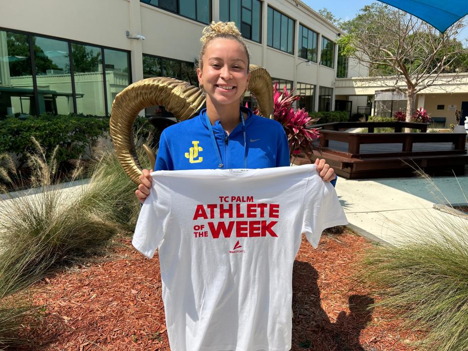 John Carroll Catholic senior Sophia Loreto is the latest winner of TCPalm’s Athlete of the Week presented by Mulligan’s Beach House Bar & Grill for the 2023-24 school year.