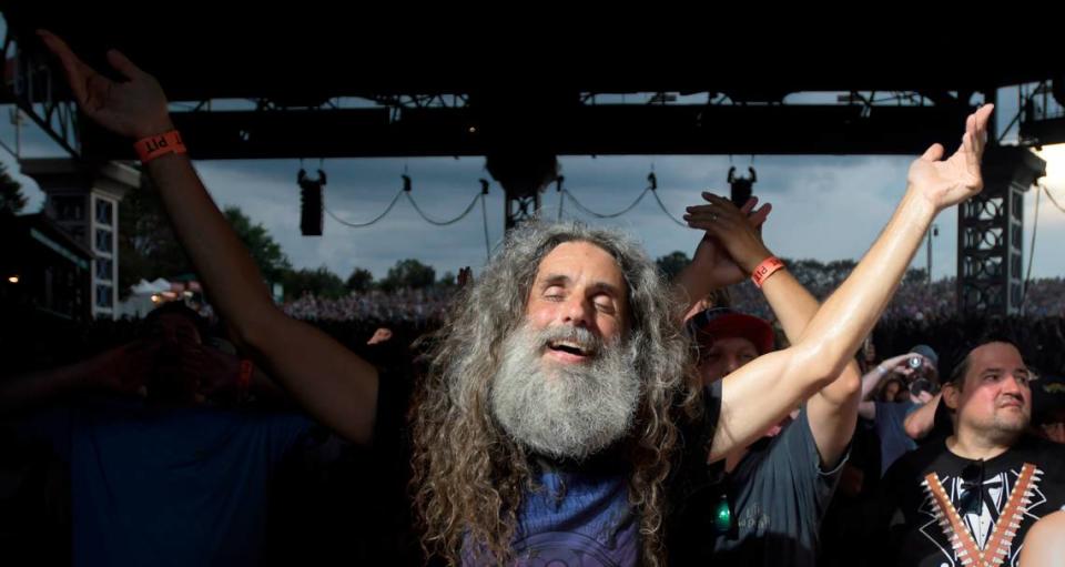 A Phish fan feels the vibe as the band opens their show at Coastal Credit Union Music Pavilion at Walnut Creek in Raleigh, N.C., Friday night, July 29, 2022.