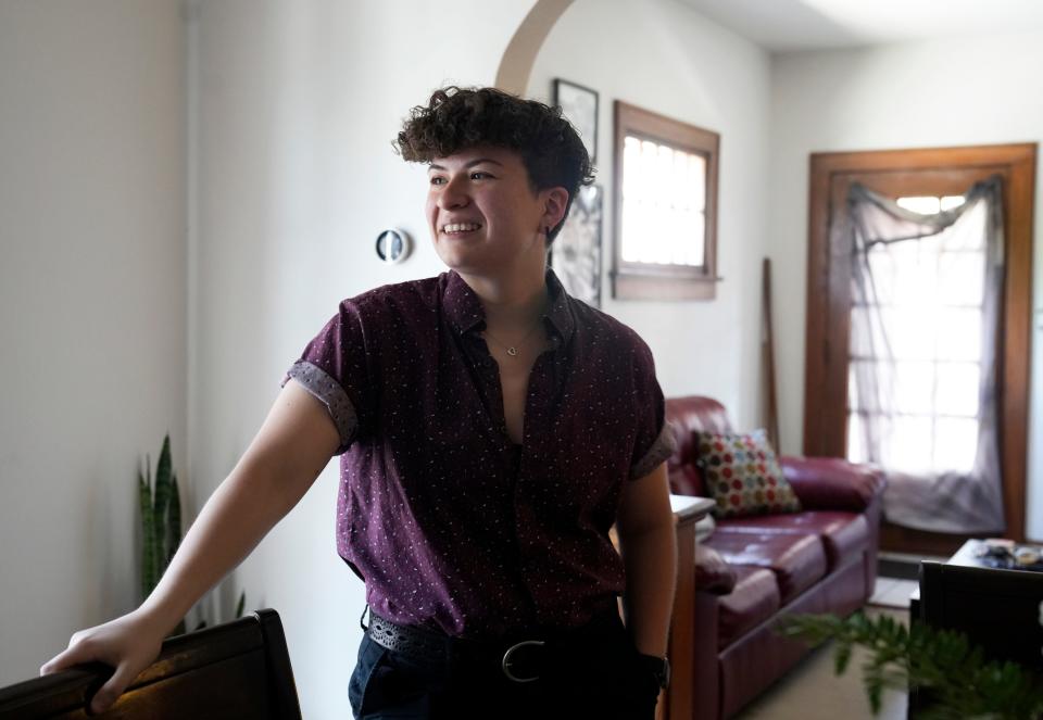 Rocky Manrique, 22, recently bought two homes that they are now leasing to Kaleidoscope Youth Center, which will allow the organization to expand its housing program for LGBTQ youth.