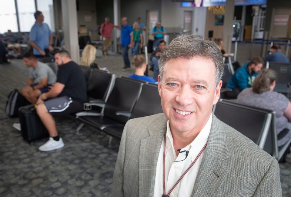 Kevin Foley, executive director of the Des Moines International Airport stands for a photo at gate A2 Sept. 14, 2018.
