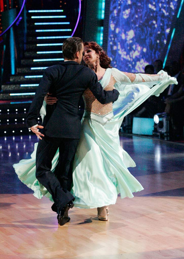 Louis Van Amstel and Priscilla Presley perform a dance on the sixth season of Dancing with the Stars.