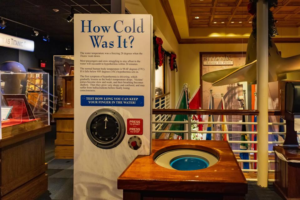 A sample of 28-degree water the night the Titanic sank at the Titanic Museum Attraction