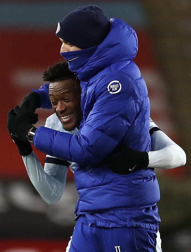 Thomas Tuchel, right, has converted Callum Hudson-Odoi into a wing-back