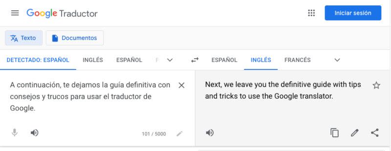 traductor de Google en web