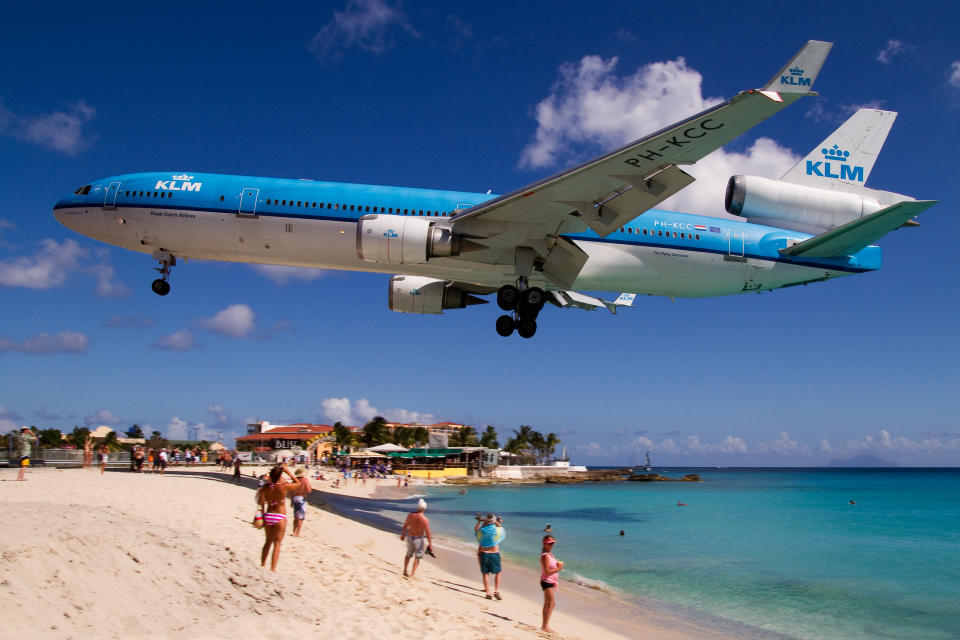 While beachgoers aren’t in danger of colliding with oncoming planes, authorities have warned tourists of the dangers of the powerful jet blasts. Source: Getty