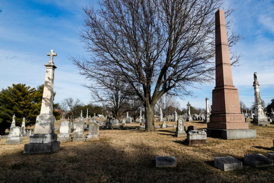 Two unmarked graves of former slaves lay near this space at St. Louis Cemetery in Louisville. Hannah Drake and Ned Berghausen are organizing an event to honor the 1,630 Black Catholics that are buried in unmarked graves.