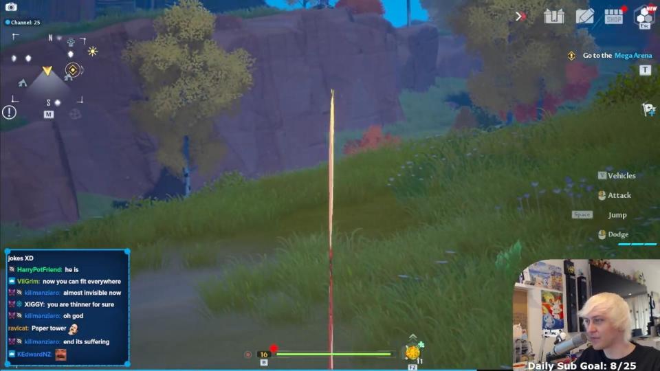 Ah yes, nothing like playing as a vertical line. (Photo: Twitch: SivHD; Hotta Studio)