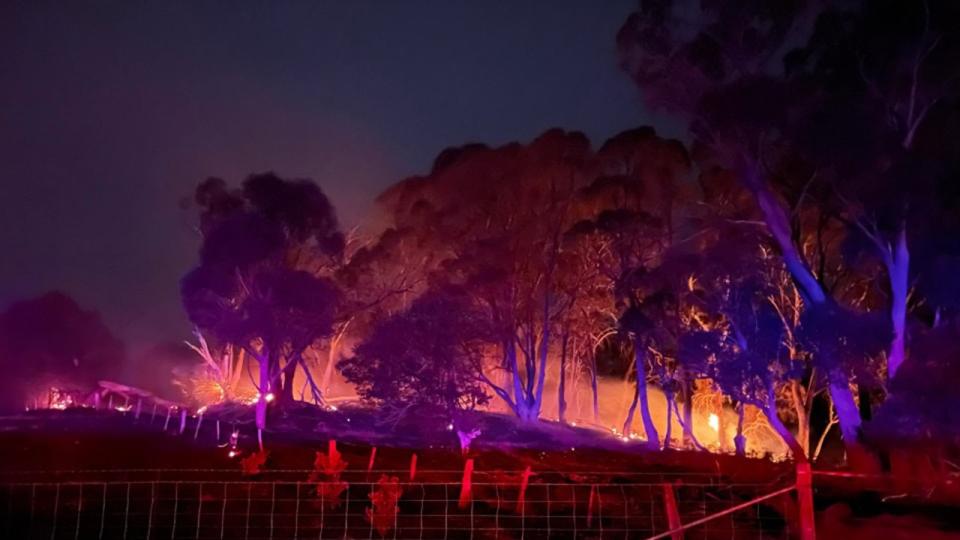 Fires across rural Victoria have affected more than 14,000 hectares as of Saturday. Picture: Sebastopol Fire Brigade/Facebook