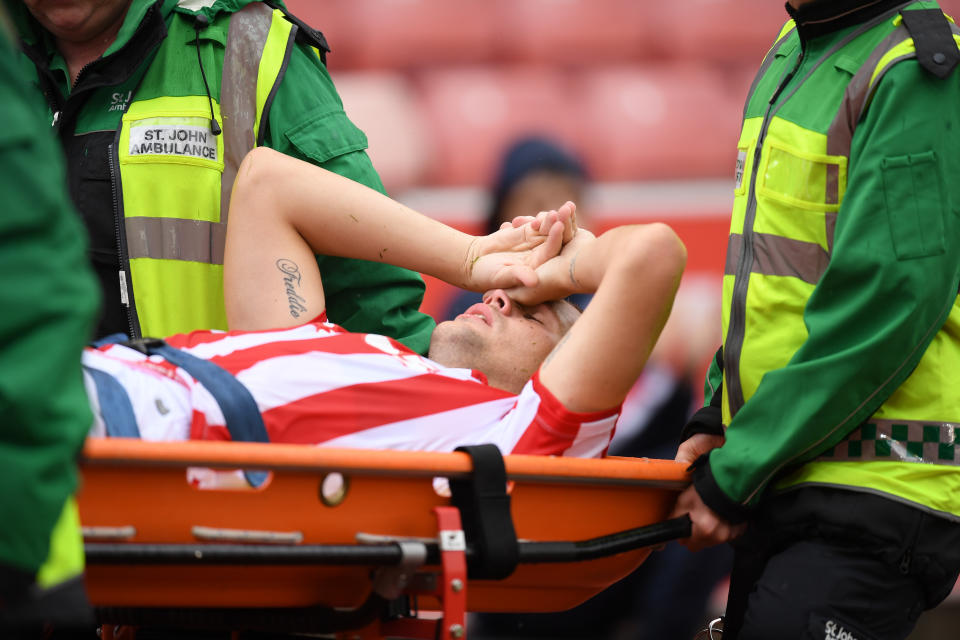 Ryan Shawcross suffered a gruesome ankle injury on Saturday morning, and had to be stretchered off the field during Stoke City's friendly against Leicester.