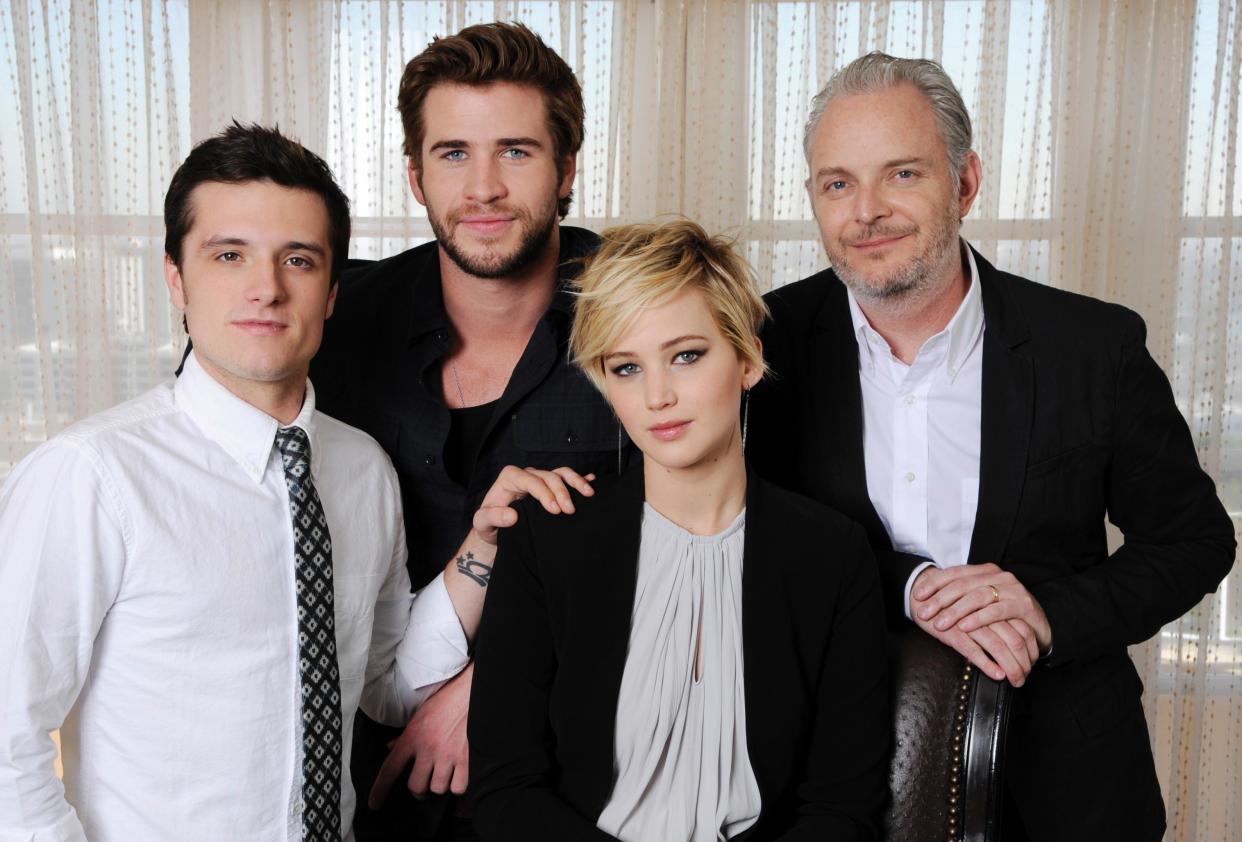 Francis Lawrence with the cast of The Hunger Games