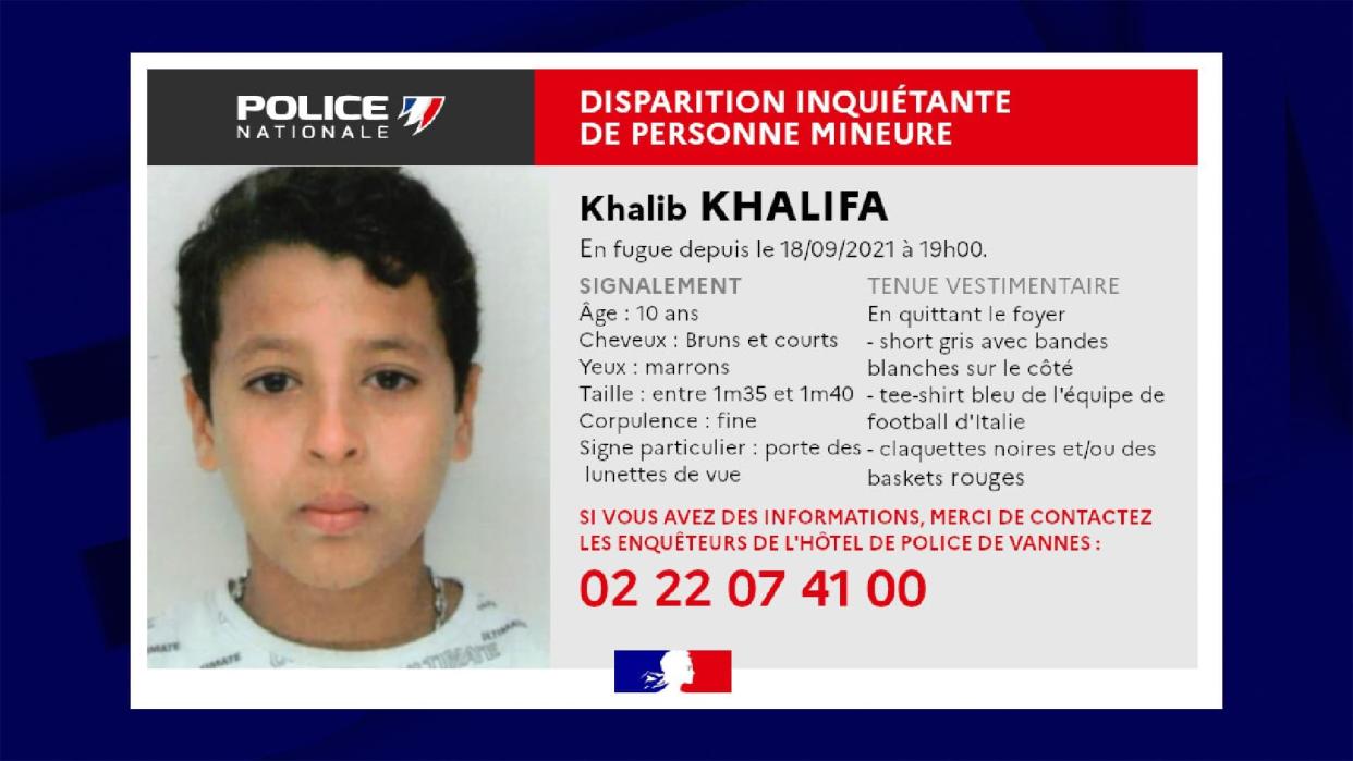 Khalib Khalifa a disparu samedi 18 septembre 2021 à Vannes, dans le Morbihan. - BFMTV