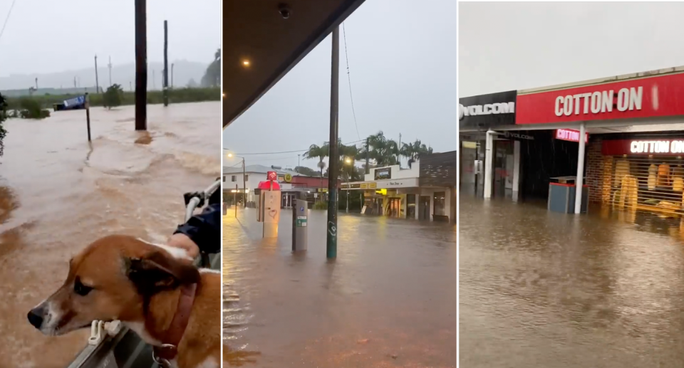 Residents in Lismore, Bryon Bay and Ballina have shared videos of the latest NSW floods. Source: Twitter/Instagram