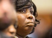 Ursula Ward, mother of Odin Lloyd, listens to testimony during the murder trial of former New England Patriots player Aaron Hernandez at the Bristol County Superior Court in Fall River, Massachusetts, March 9, 2015. REUTERS/Aram Boghosian/Pool