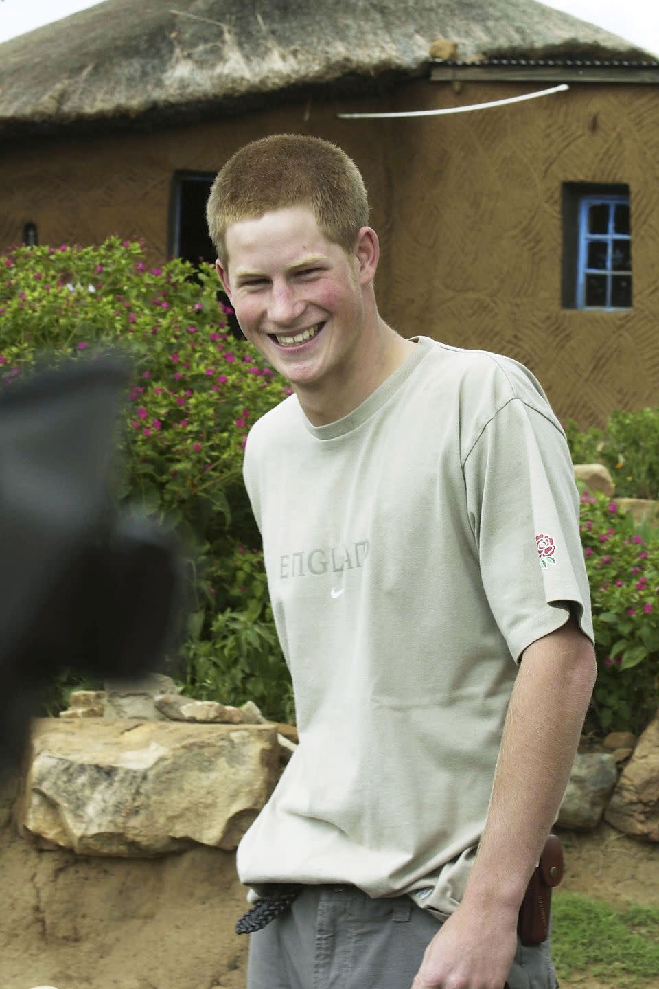 <p>Harry laughs at the Mant'Ase children's home near Mahles Hoek in Lesotho.</p>