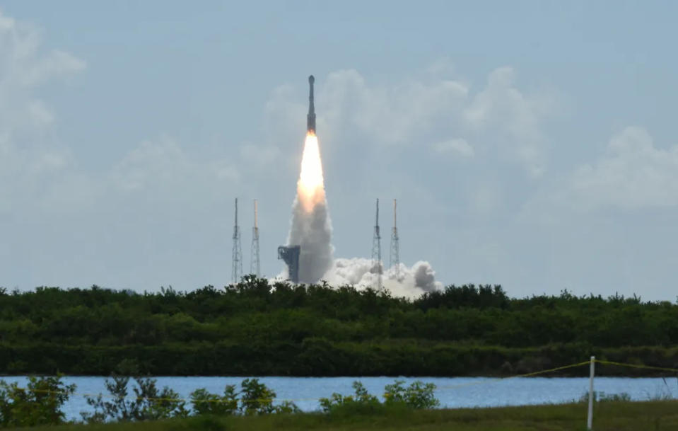 CAPE CANAVERAL, FLORIDA, UNITED STATES - JUNE 5: After a series of delays, a United Launch Alliance Atlas V rocket carrying Boeing's CST-100 Starliner spacecraft launches from pad 41 at Cape Canaveral Space Force Station for NASA's Boeing Crew Flight Test at 10:52 a.m. on June 5, 2024 in Cape Canaveral, Florida. Astronauts Suni Williams (not seen) and Butch Wilmore (not seen) are traveling to the International Space Station for about a week followed by a landing in the Western United States. (Photo by Paul Hennessy/Anadolu via Getty Images)