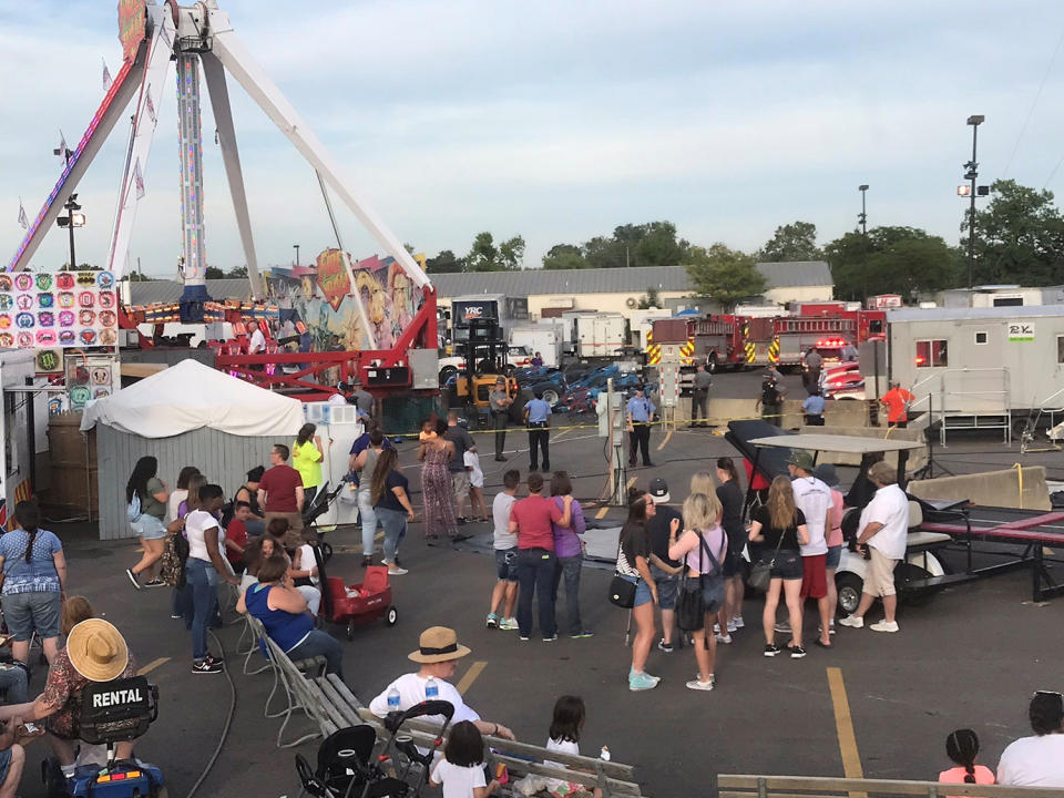 <p>A ride called Fireball malfunctioned causing numerous injuries at the Ohio State Fair in Colombus, Ohio, July 26, 2017. (Bruce Lamm/@OntheLamm/Social Media Website/via Reuters) </p>