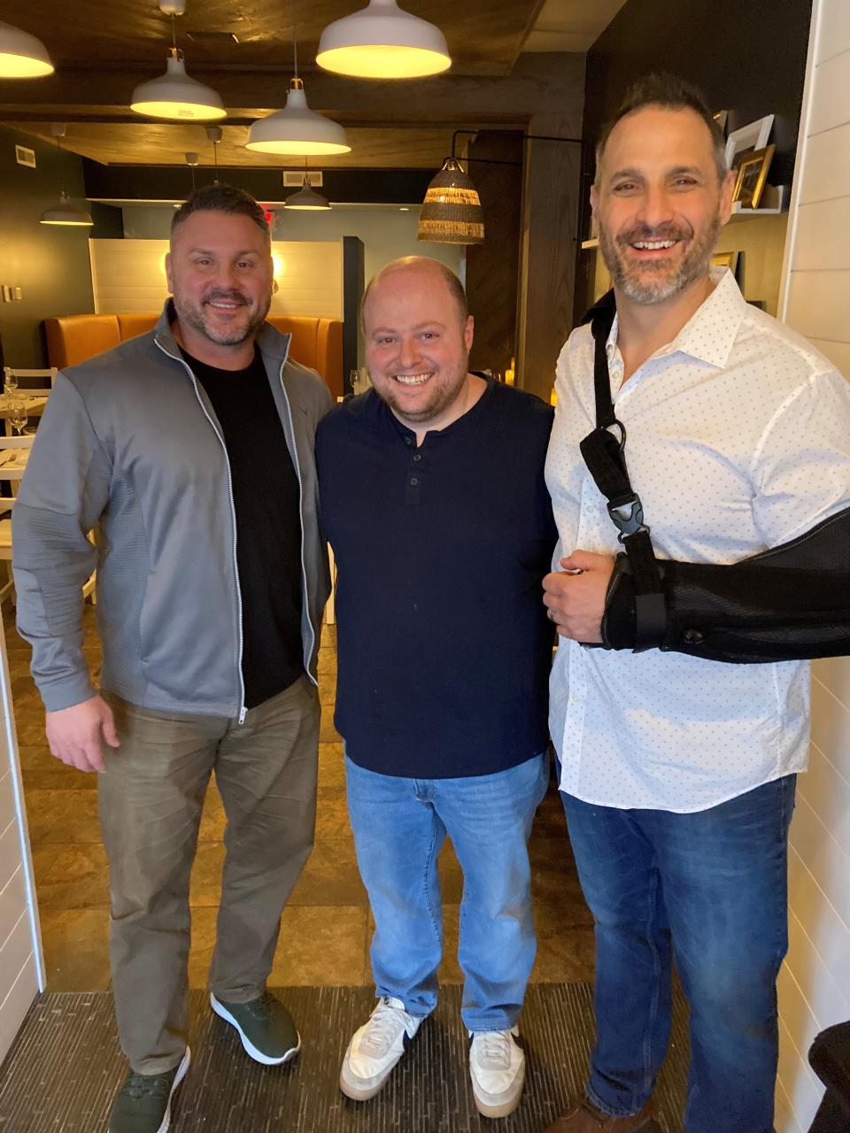 The Company Chophouse owners, from left: Nick Triscari, Ralph Battista and Doug Newhook. The three, who ran the restaurant with their wives, built their eatery around family. Photographed Feb. 17, 2022.