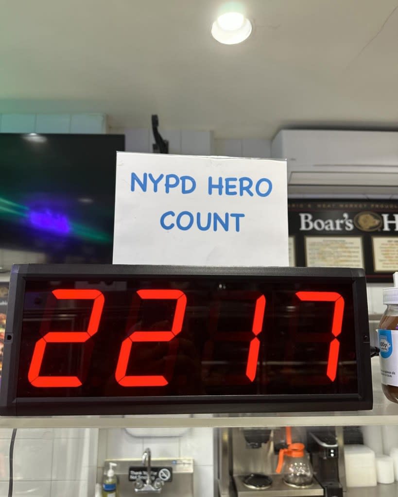 The deli sold 2,217 “NYPD” hoagies. MariosMeats AndDeli/Facebook