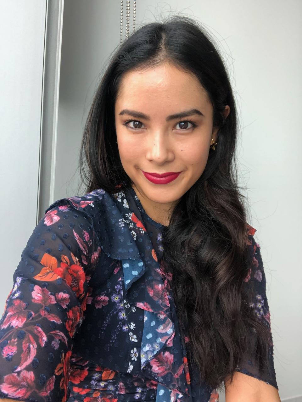 Allure executive beauty editor, Jessica Chia, wears Noho, a brilliant magenta with strong blue undertones. "It made my teeth look righter right away."