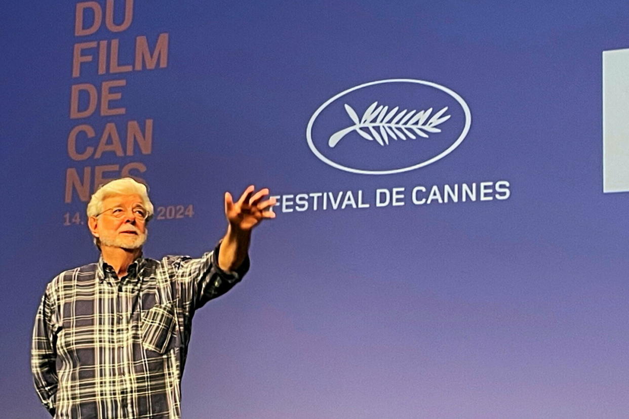 George Lucas lors d'une rencontre avec le public, le 24 mai 2024 à Cannes.  - Credit:Le Point