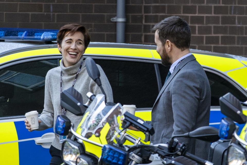 Vicky McClure and Martin Compston on the set of Line Of Duty in Belfast (Liam McBurney/PA) (PA Archive)