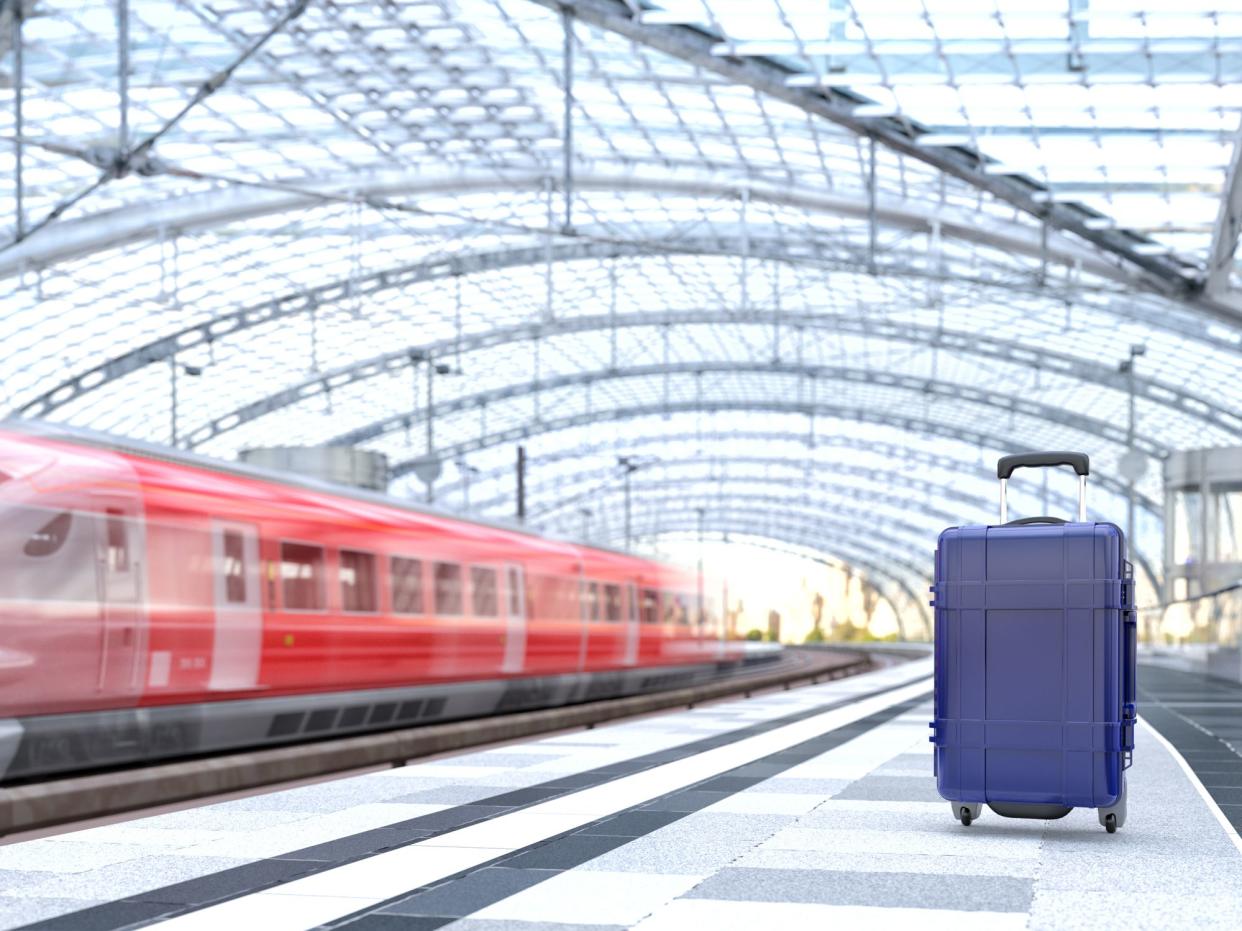 Luggage at train station