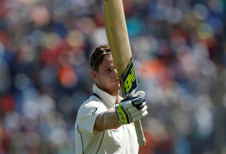 Cricket - India v Australia - First Test cricket match - Maharashtra Cricket Association Stadium, Pune, India - 25/02/17. Australia's captain Steve Smith acknowledges the crowd as he walks off the ground after being dismissed. REUTERS/Danish Siddiqui