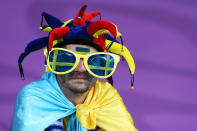 KIEV, UKRAINE - JUNE 19: A Swedish fan looks on prior to the UEFA EURO 2012 group D match between Sweden and France at The Olympic Stadium on June 19, 2012 in Kiev, Ukraine. (Photo by Julian Finney/Getty Images)