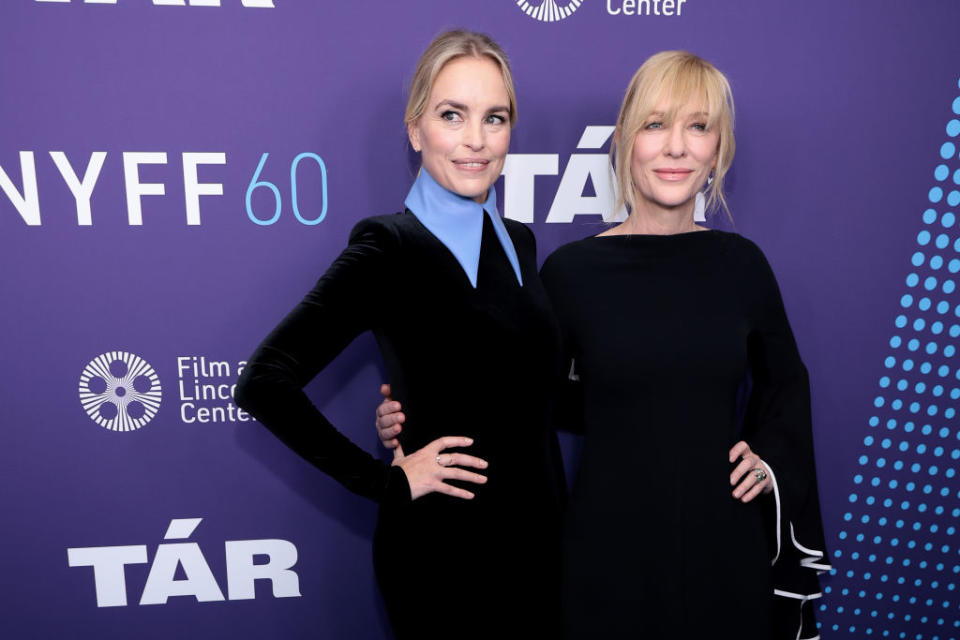 Nina Hoss and Cate Blanchett attend the “TÁR” premiere at NYFF - Credit: Getty Images for FLC
