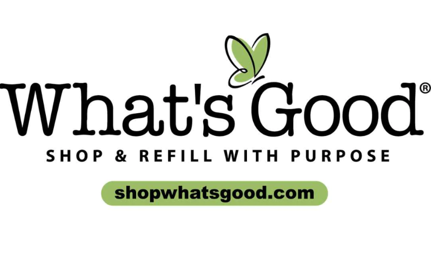 Logo for What's Good low-waste, eco-friendly shop.