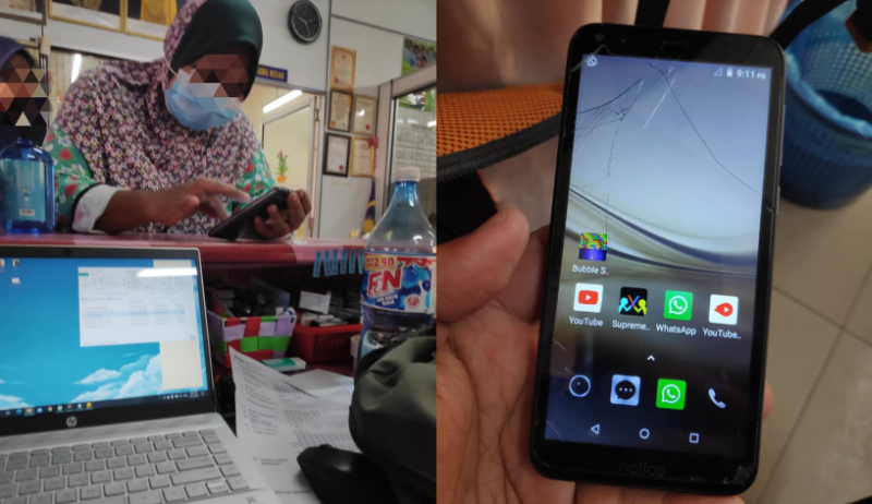 The mother approached one of the school’s teachers for help, as she didn’t know how to download the app. — Picture via Facebook/Nazirul Mu’izz Azmi