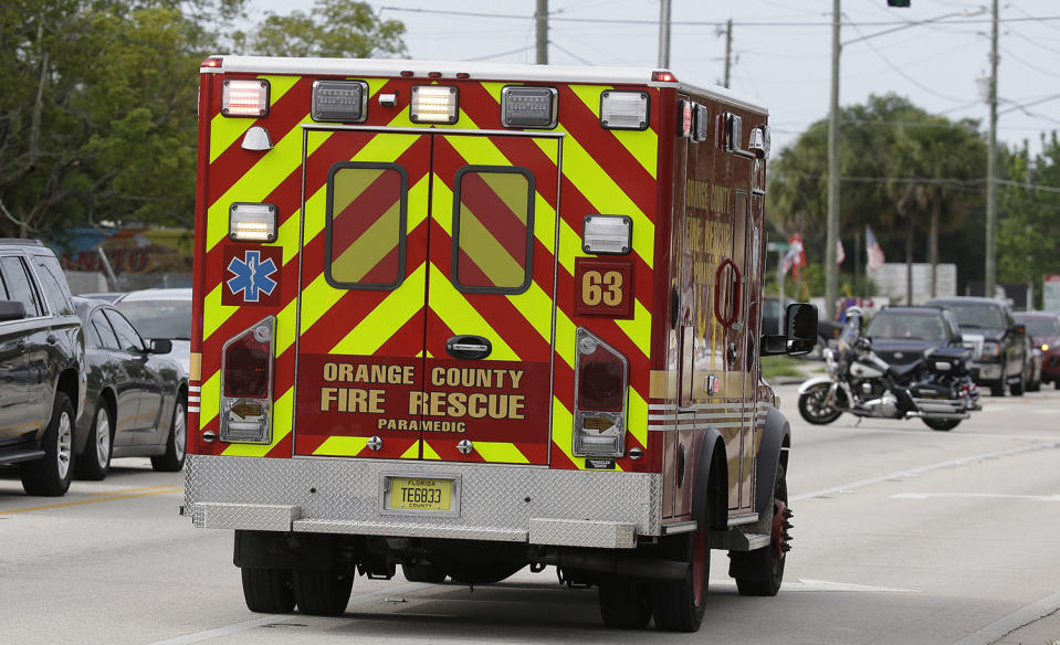 <p>Emergency vehicles stage near the site of a shooting, Monday, June 5, 2017, near Orlando, Fla. Law enforcement authorities said there were “multiple fatalities” following a Monday morning shooting in an industrial area near Orlando. On its officials Twitter account Monday morning, the Orange County Sheriff’s Office said the “situation” has been contained. They said Orange County Sheriff Jerry Demmings will make a statement “as soon as info is accurate.” (AP Photo/John Raoux) </p>