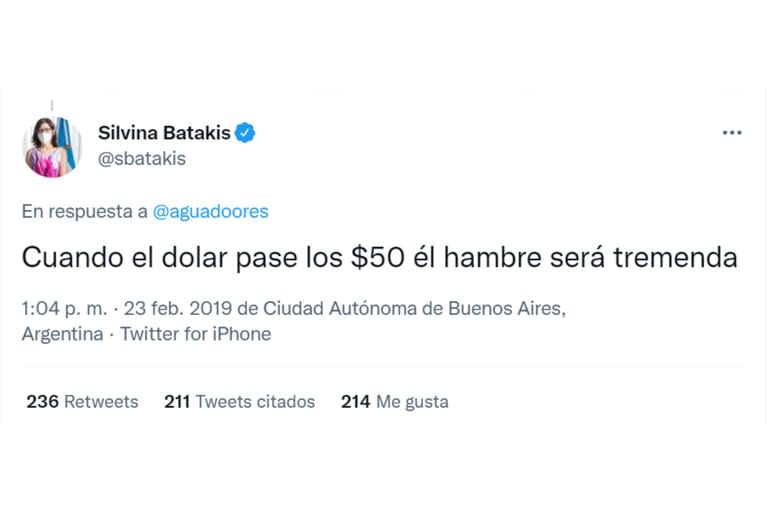 La opinión de Silvina Batakis sobre el dólar