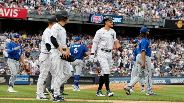 Cole pitches 2-hitter to near ERA title, Judge homers twice and Yankees  beat Blue Jays 6-0