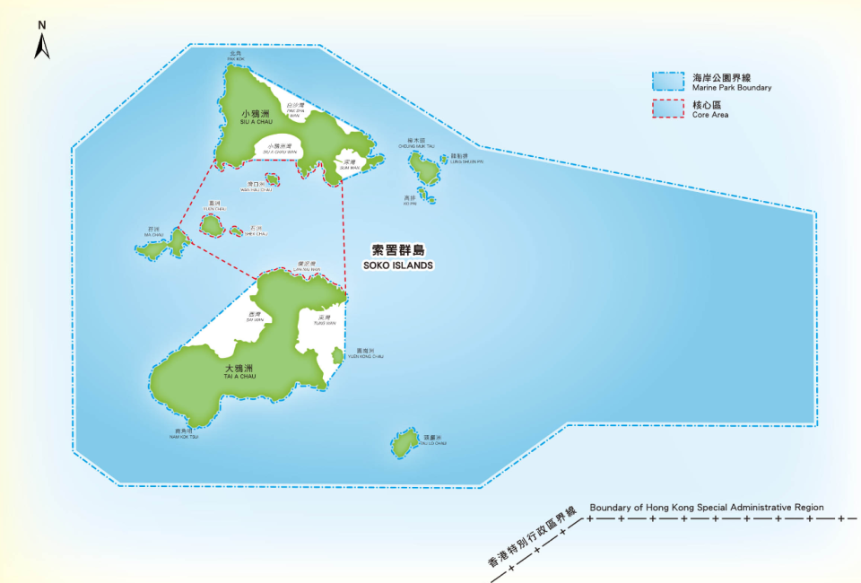 南大嶼海岸公園地圖（資料來源：漁護署）