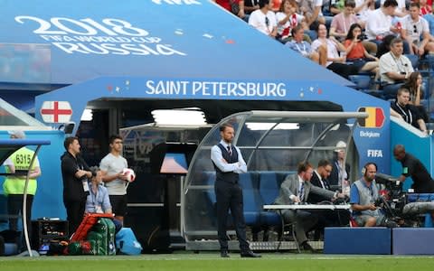 Gareth Southgate, Manager of England looks on during the 2018 FIFA World Cup Russia 3rd Place Playoff match - Credit: GETTY IMAGES