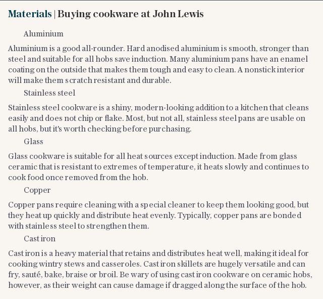 Materials | Buying cookware at John Lewis
