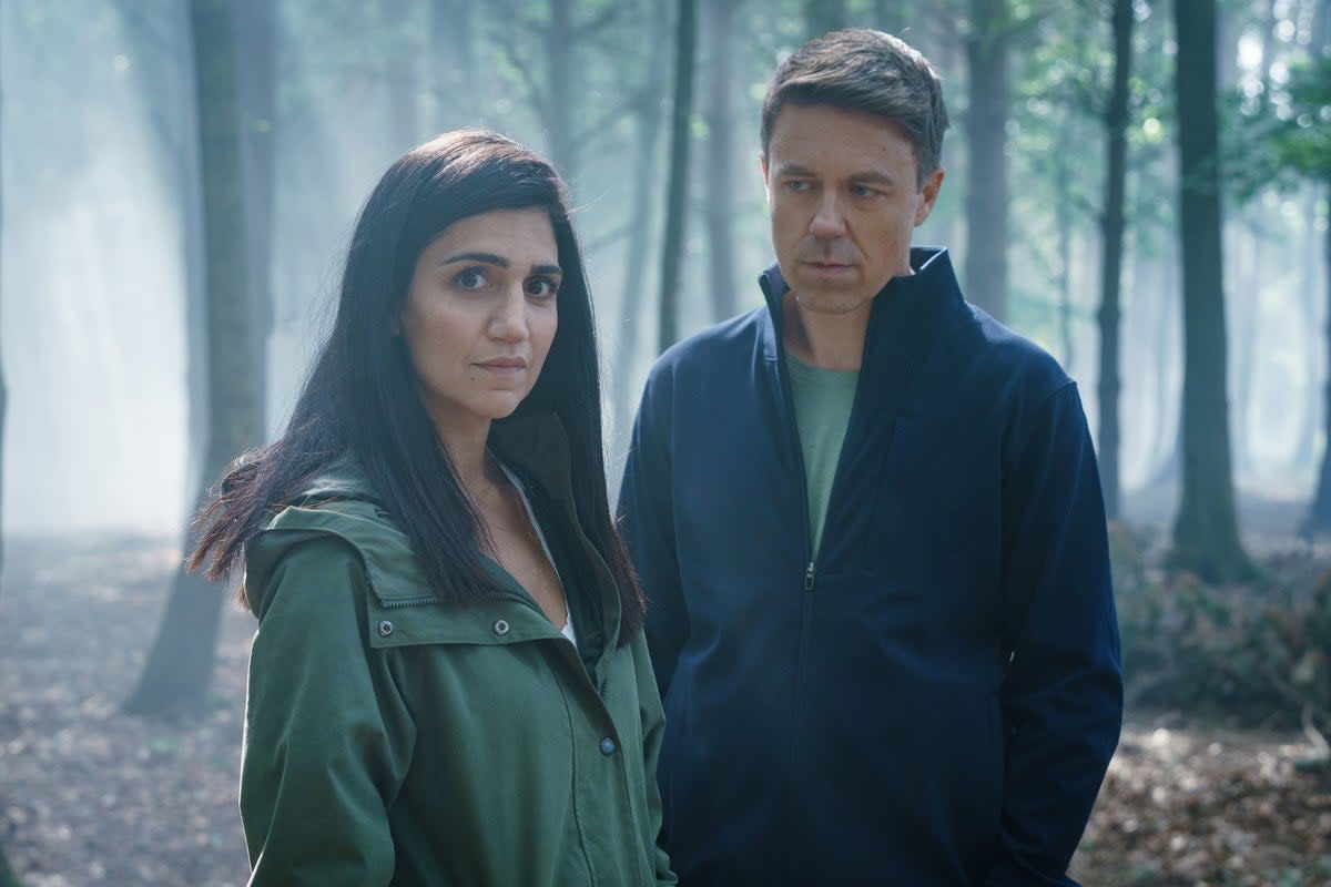 Leila Farzad as DI Lou Slack and Andrew Buchan as Col McHugh in Better  (BBC/Sister Pictures/Ross Fergusan)